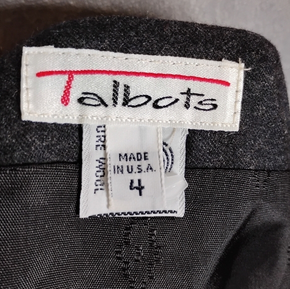 Vintage Wool Wrap Skirt 4 Gray Classic Preppy Academia Holiday Timeless Talbots - Picture 6 of 8